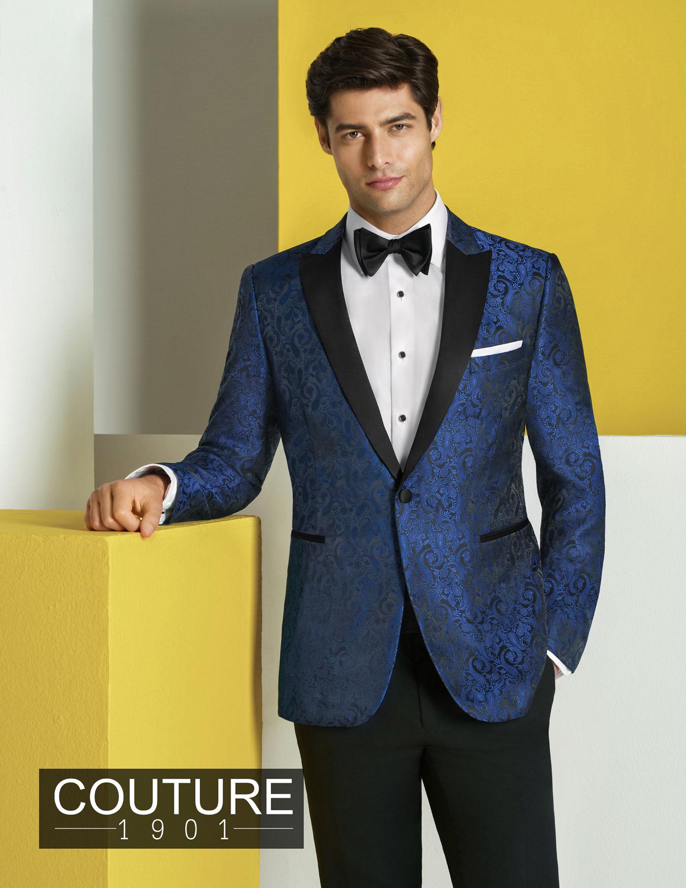 Blue Paisley Chase | Baryames Tuxedo